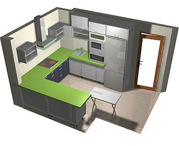Muebles de cocina y armarios en 3D